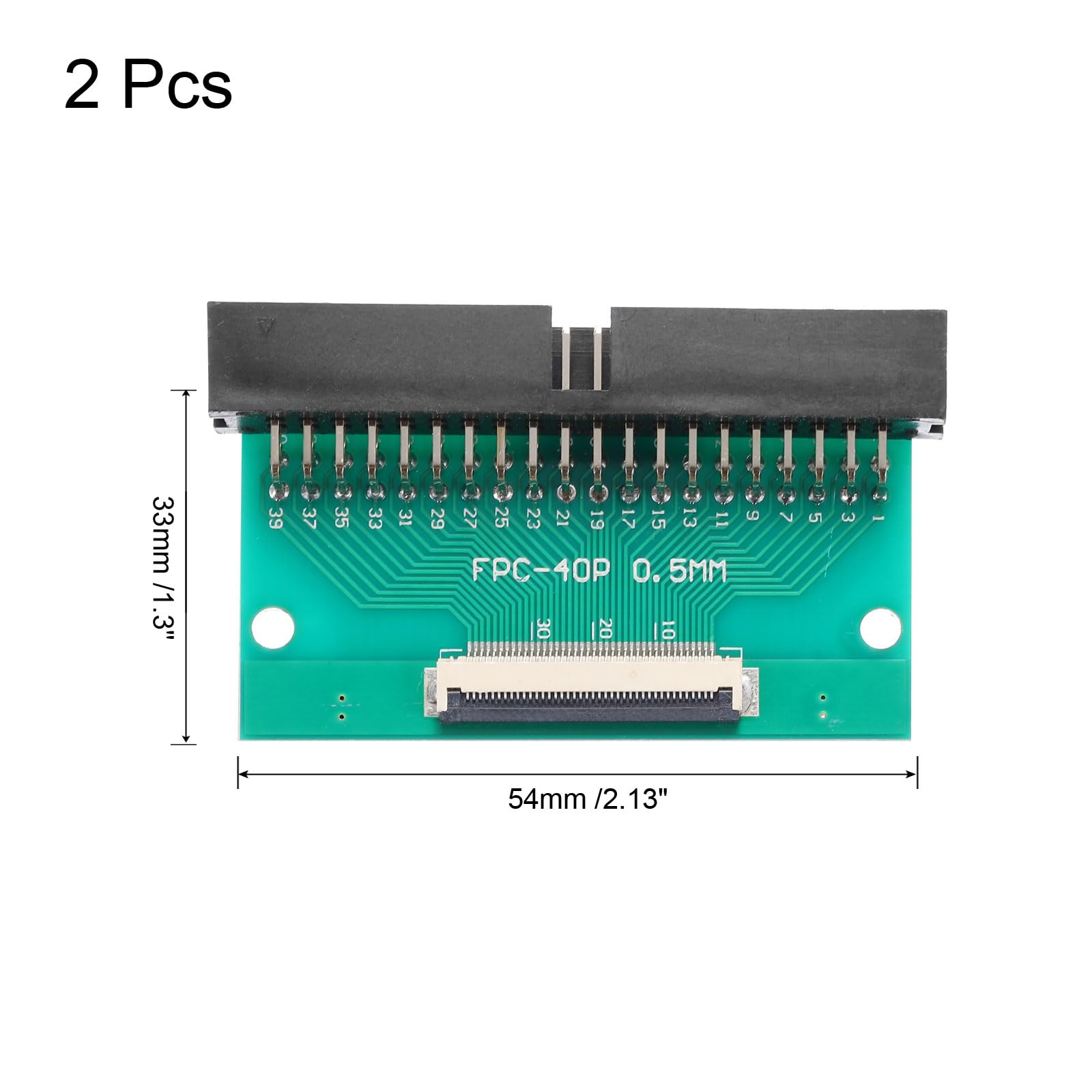 QUARKZMAN 2pz Scheda Connettore Ffc Fpc 40 Pin 0.5mm Socket 2.54mm Doppia File Angolo Retto Dc3 Maschio Pin Header Strip Adattatore Scheda Convertitore Pcb Tv Lcd/Fotocamere Digitali