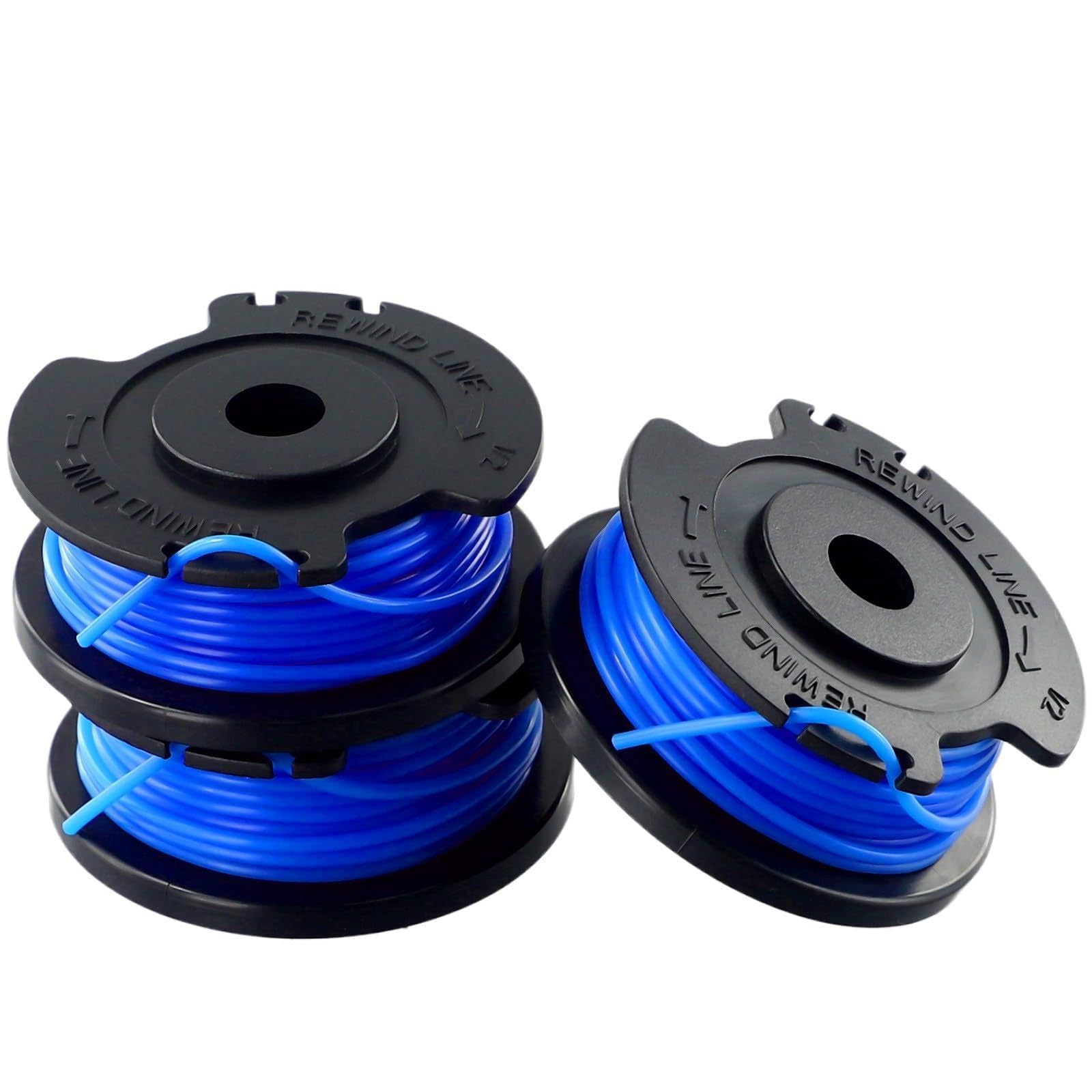 Getdoublerich 3 Pack Line Spool for Greenworks 24V Grass Trimmer G24LT G24LT25 G24LT28 G24LT30M, 1.65mm Nylon Automatic Cord Replacement, 4.8m Each