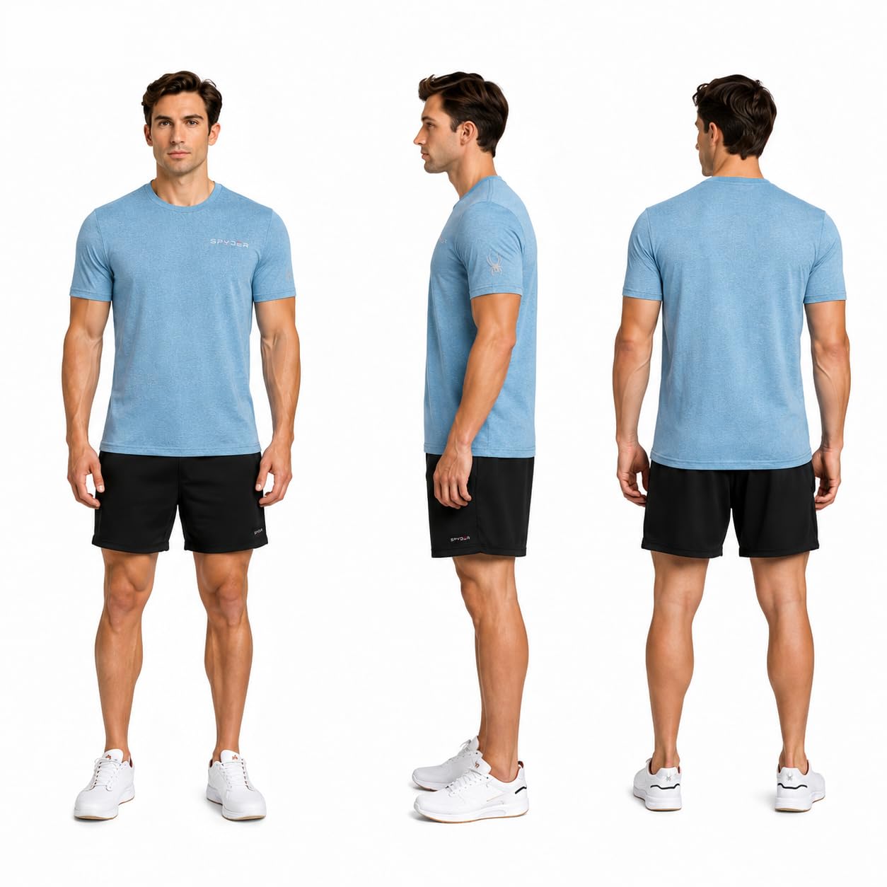 Spyder Herren Active Shirt - Tailliertes Kurzarm-Performance-Trainingsshirt mit Rundhalsausschnitt - Dry Fit Workout-Shirt für Männer (S-XL)