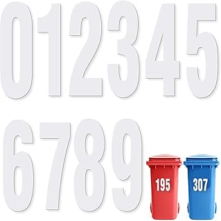 Wheelie Bin Numbers for Bins 10 Pack Wheelie Bin Stickers Dustbin Number Stickers Self-adhesive Vinyl 18cm x 5cm House Numbers