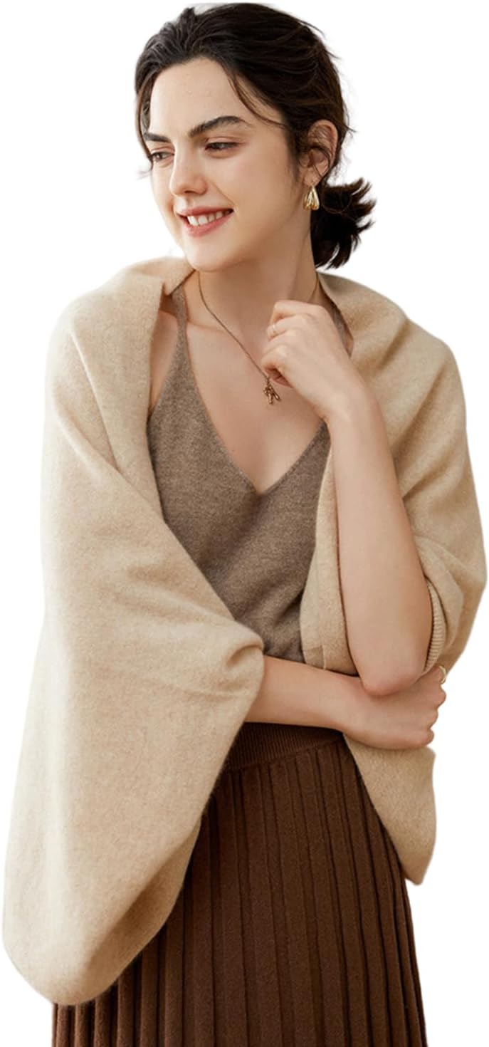 Fuxiqar Wrap Sweater for Women Warm Shawl Blanket Scarf with Sleeves Poncho Pashmina Shall with Two Shawl Clips - Image 5