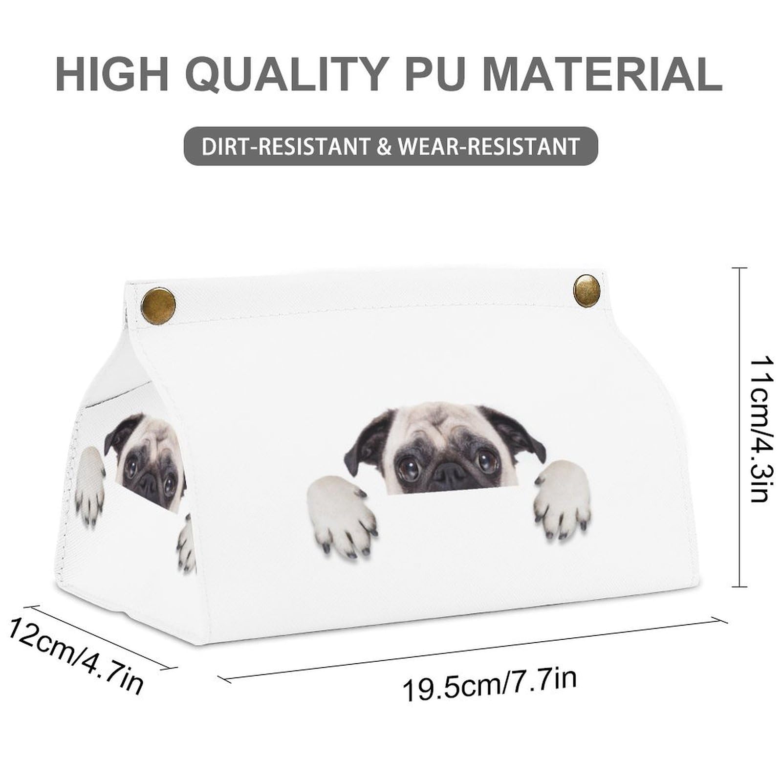 Amazon｜ティッシュケース 可愛い パグ犬 ティッシュボックス PUレザー