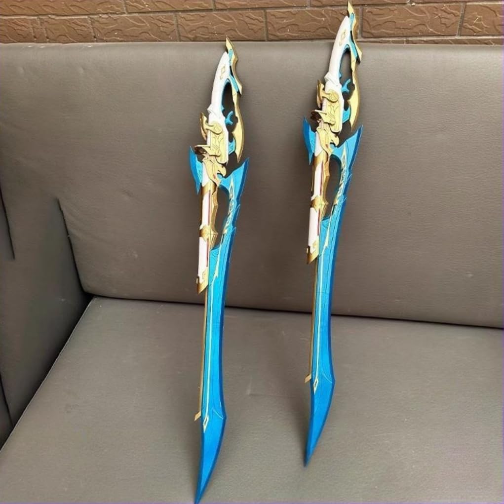 damdos Halloween Prop Cosplay Sword for Feixiao Axe,2PCS 40" Feixiao Swords Weapons Fancy Party Costumes Accessories Birthday Gifts(2pcs Set)