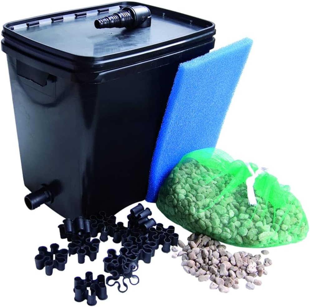 Diagram showing water flow through Ubbink FiltraPure 4000 filter with UV unit