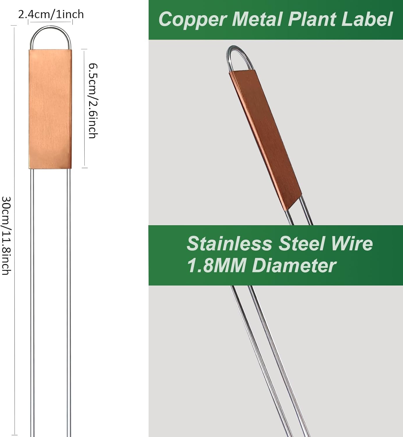 50 Pieces Metal Plant Labels 11.8 Inch Copper Metal Plant Tags Garden Label Markers Outdoor Planting Garden Markers for Plants Vegetables Herb Seedlings Flowers