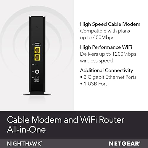 Miniatura 2 de NETGEAR Cable módem con enrutador WiFi integrado (C6230) - Compatible con todos los principales proveedores de cable, incluyendo Xfinity, Spectrum,