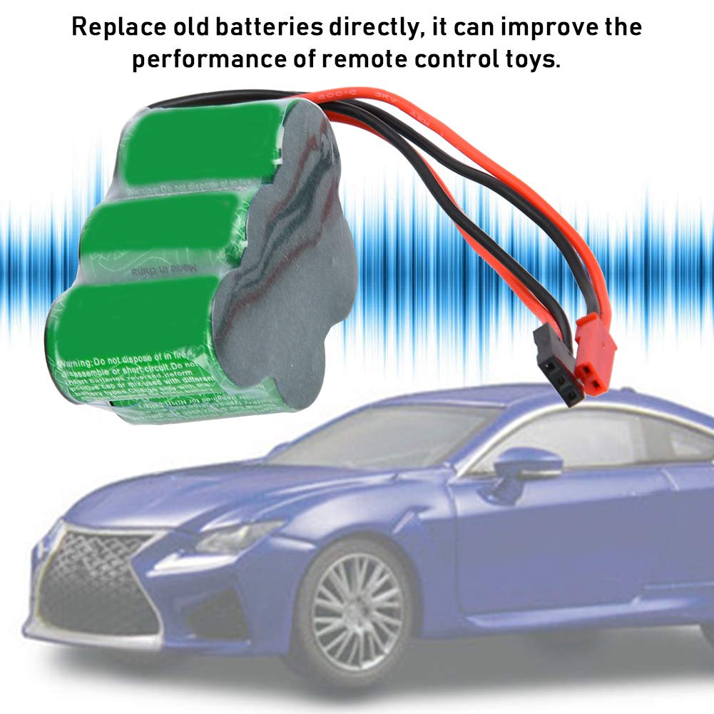 Fabater Batterie de Récepteur NiMH RX 6 V 1600 MAh Trapézoïdale pour Modèle RC, Bloc d'alimentation de Jouet télécommandé avec Prise JST, Paquet Durable Haute capacité 6,0 V (Forme de caractère)