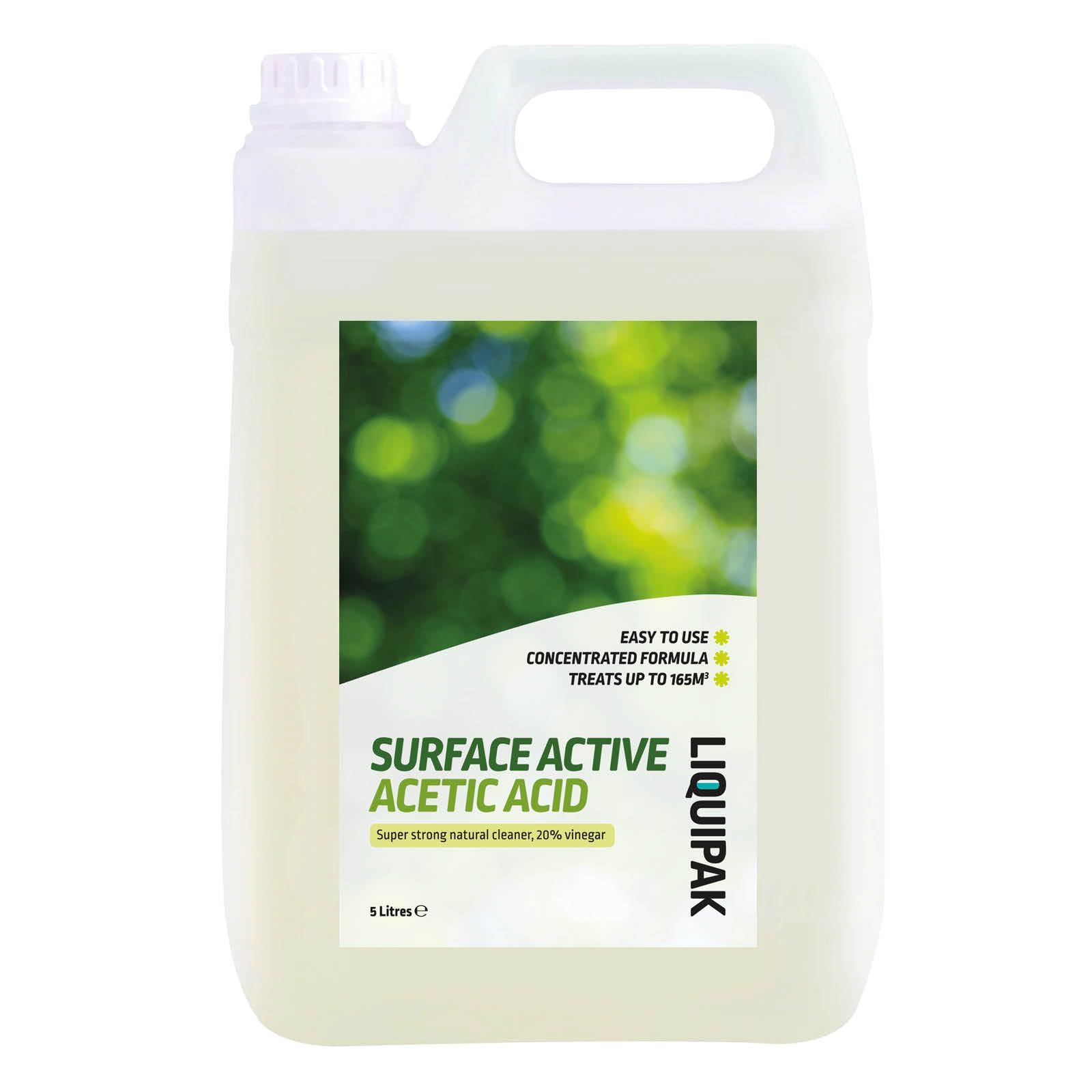 Surface Active Acetic Acid 20% Vinegar Cleaner | Concentrated Formula for Hard Surfaces | Strong & Effective Natural Cleaning Solution | 5 Litres