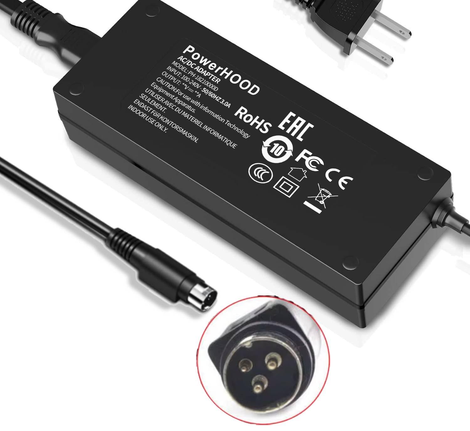 Amazon.com: PowerHOOD 24V 3-Pin AC/DC Adapter Compatible with