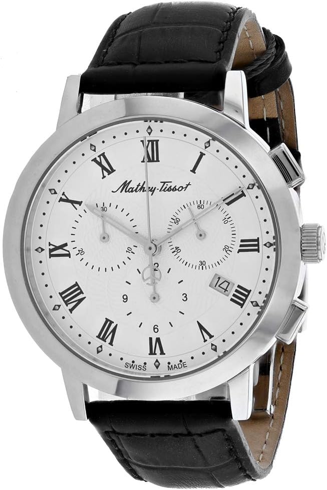 Men's Sport Classic Stainless Steel Quartz Leather Strap, Black, 20 Casual Watch (Model: H9315CHRLAI)