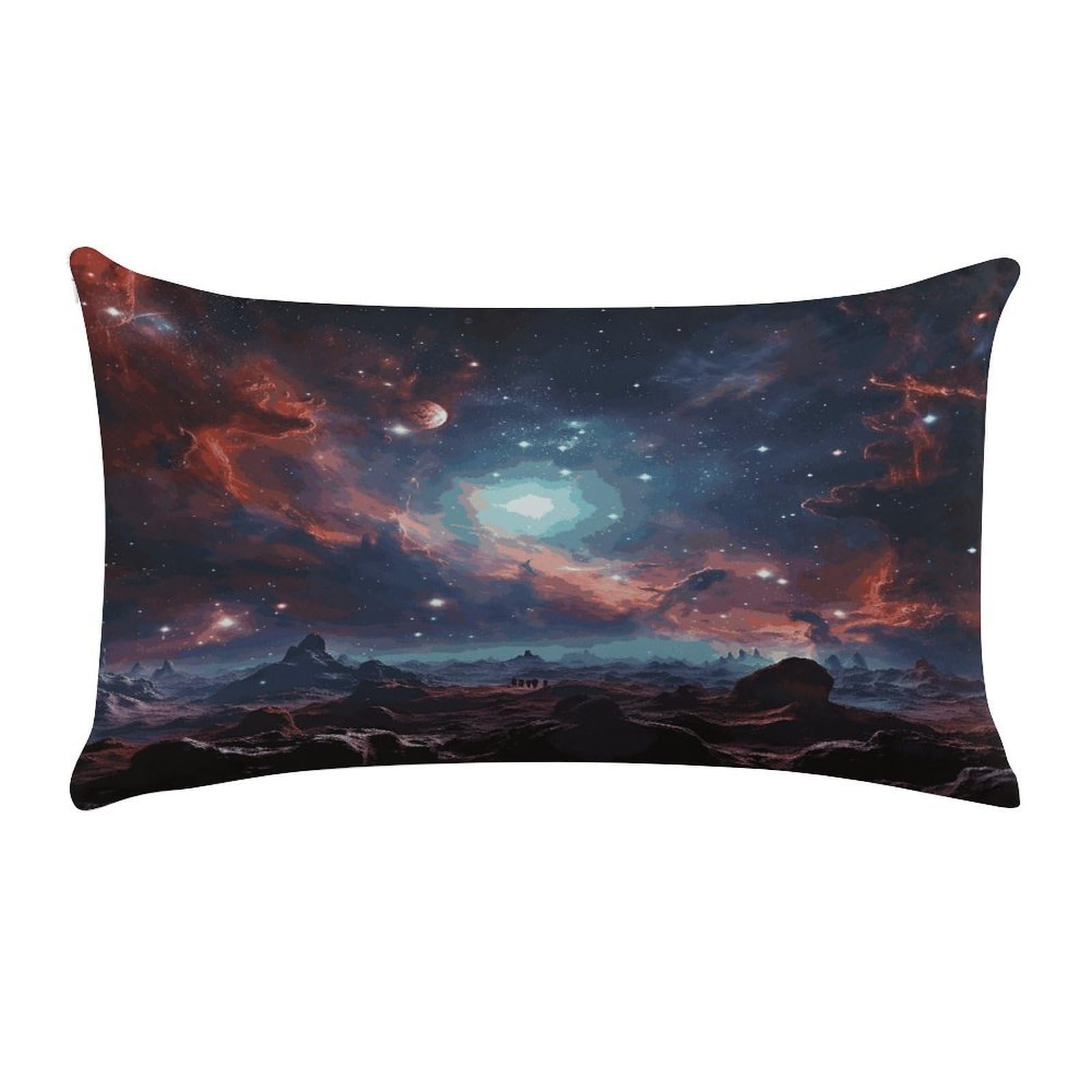 Space with Cluster Pillow Cover Super Soft Pillowcase Luxury Cozy Fuzzy Velvet Pillow Shams Breathable Standard Pillow Cases with Zipper Wrinkle-Free Pillow Cover 12 "×20 "