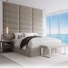 VANT Upholstered Accent Wall Panels - Packs of 4 - Easy to Install - Twin-King Size Headboard (91cm Wide, Metallic Gold)