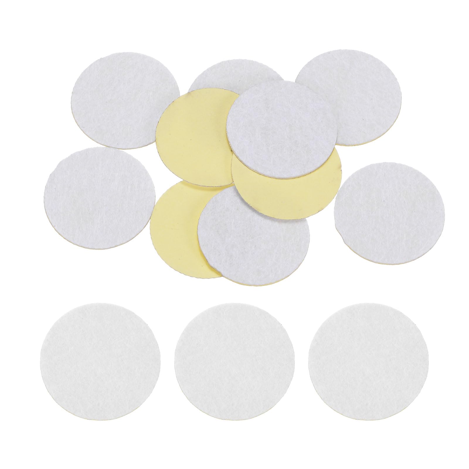 HARFINGTON 10pcs Round Adhesive Felt Circles, 30mm 1-1/4" Pre Cut Felt Craft Stickers Non-Woven Mini Felt Fabric Circles for DIY Sewing Handcraft Cut Projects Craft Finishing, White