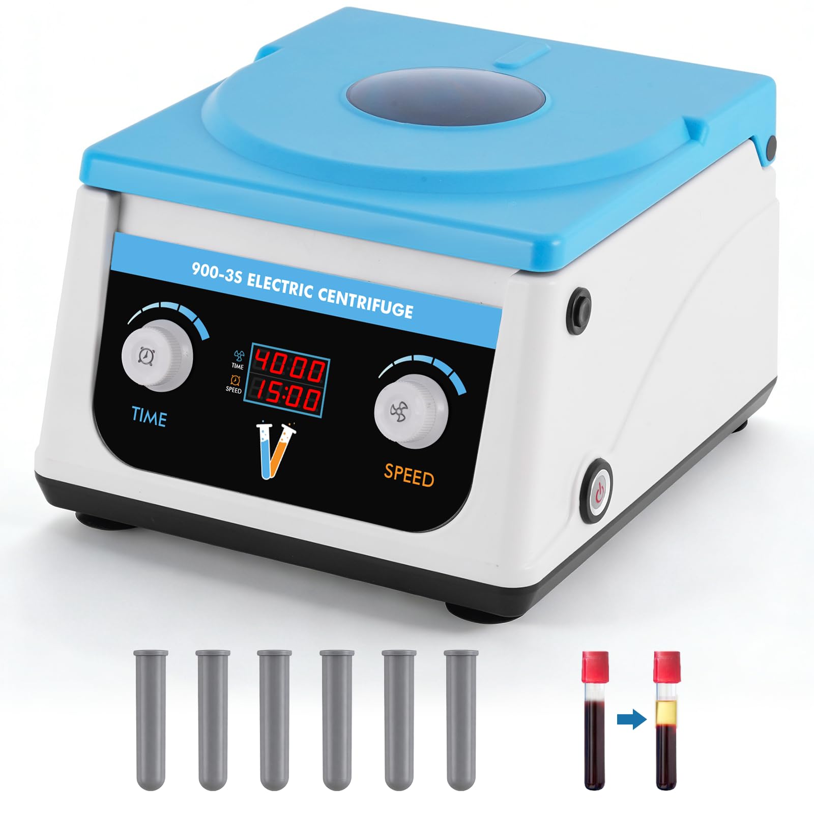 YUCHENGTECH Centrifuga da Laboratorio da Tavolo Bassa Velocità a Display LCD 4000 RPM Rotore 6x15ml Timer Digitale 0-99 min Forza 1878xg per Provette 5/7/10ml