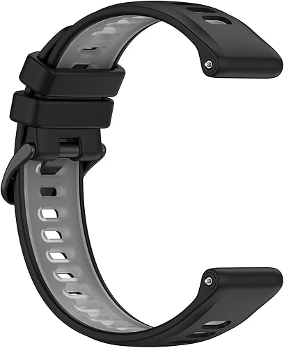 MOTONG Compatible with Garmin Garmin Forerunner 970 Replacement Band - 22mm Repalcement Silicone Wrist Watch Strap Band Compatible with Garmin Forerunner 970/570 47mm(Black + Grey)