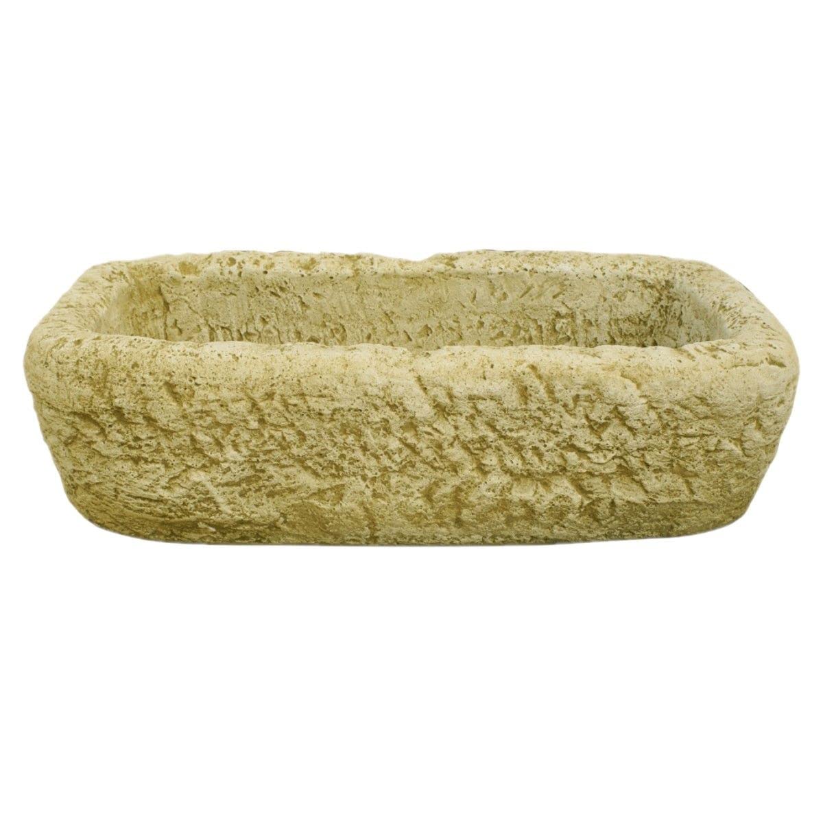 AnaParra Pila - Jardinera Rústica 67x37x20cm. Maceta para Exterior de Hormigón Piedra | Capacidad: 26L. Peso: 44Kg.