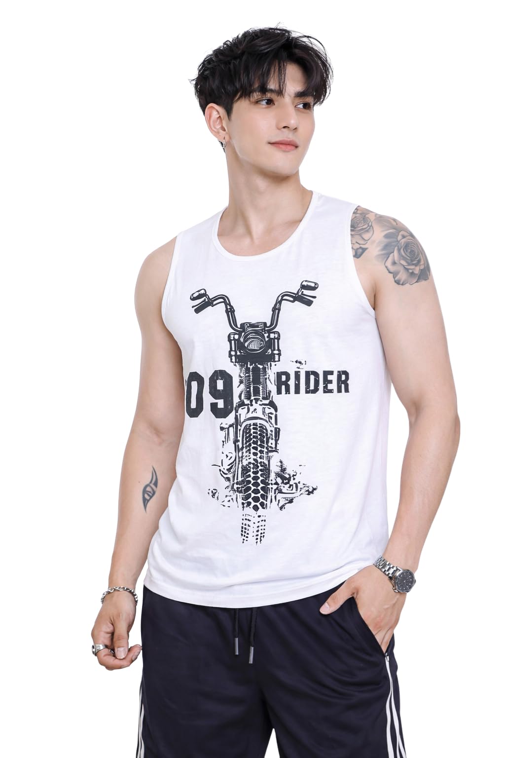 Men's Round Neck Stylish Trendy Sando for Gym Wear | Soft Sleeveless Cotton Gym Vest-image-36