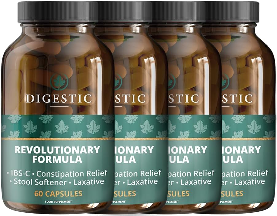 Digestic - Laxative for Constipation Relief, Stool Softener 100% Natural, 240 Capsules, Colon Detox Cleanse, Bloating and Gas Relief.
