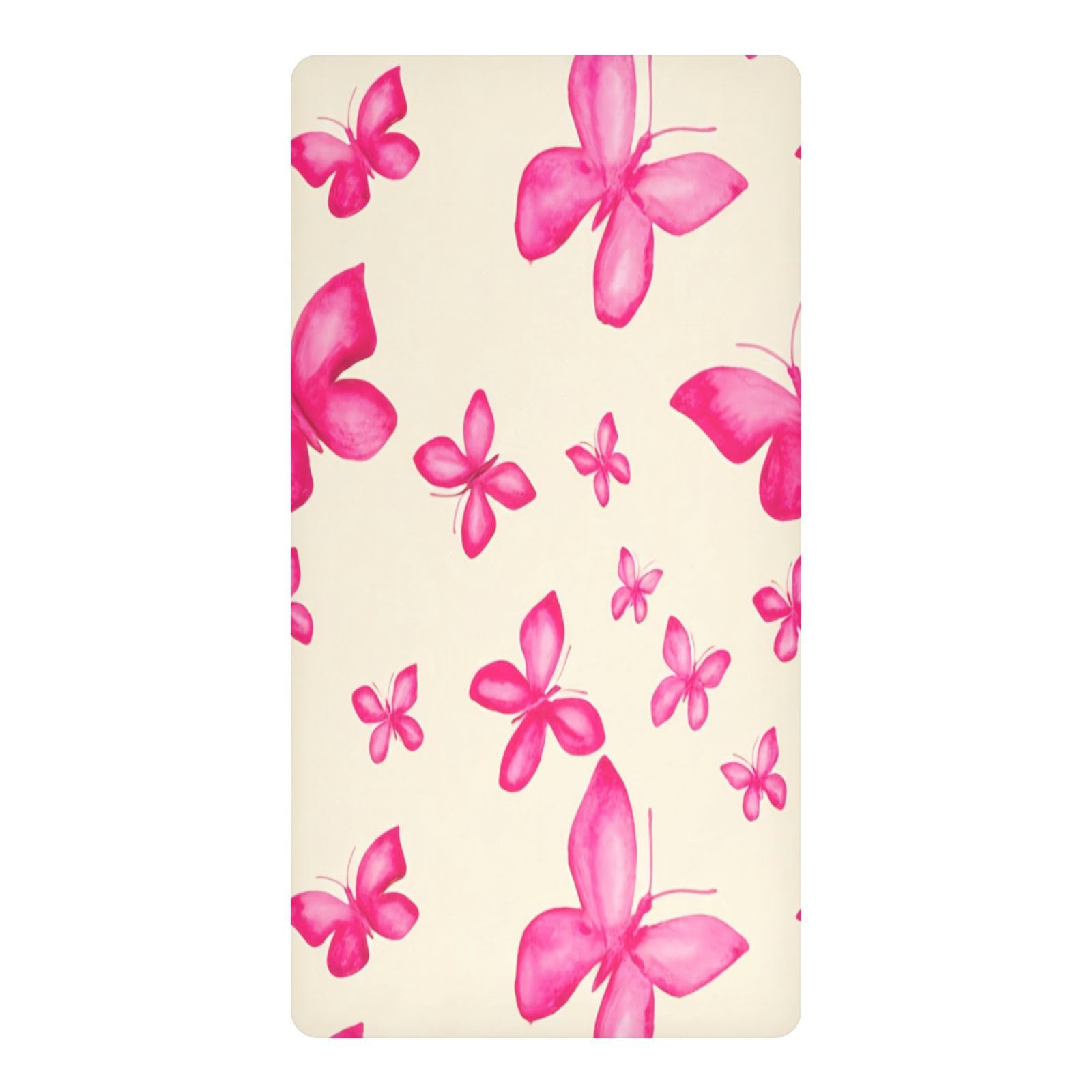 JiangGgen Watercolor Butterflies Baby Crib Sheet Soft Breathable for Standard Crib-M