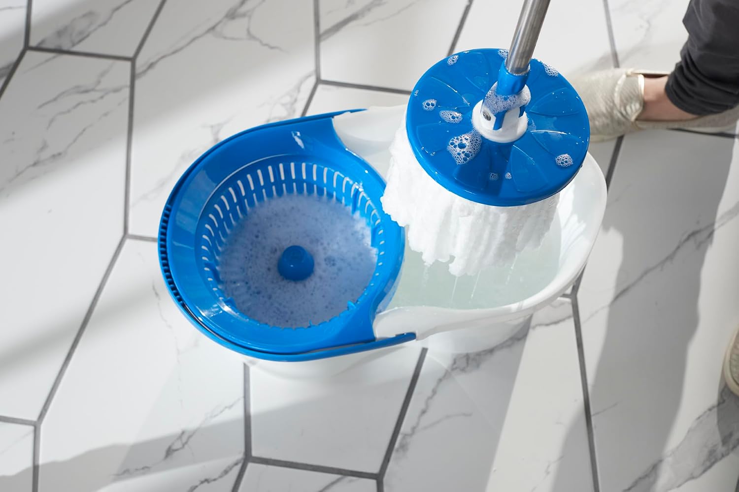 Clorox Spin Dry Mop Machine-Washable Refill Head, One Refill, White
