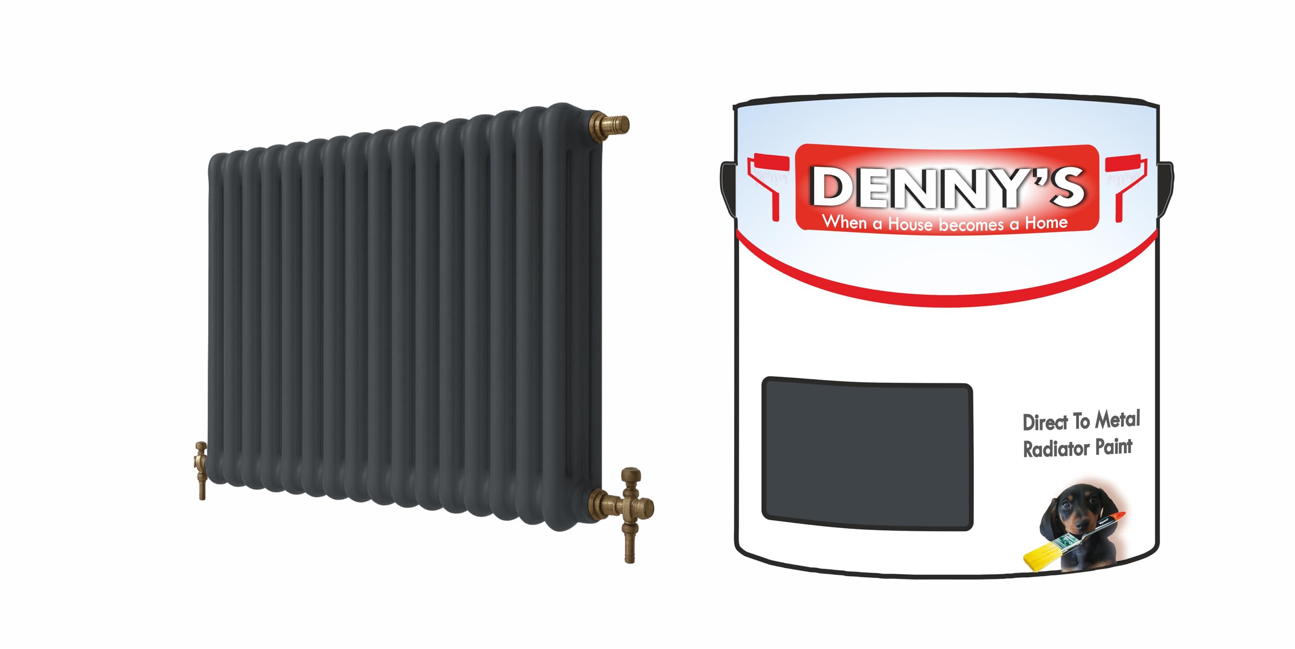 SCOOBYS PAINTS BACK IN THE MIX Direct to Metal Radiator Paint, Heat Resistant, 250ml, Brush-On Application Metallic and solid Colours (Slate Anthracite)