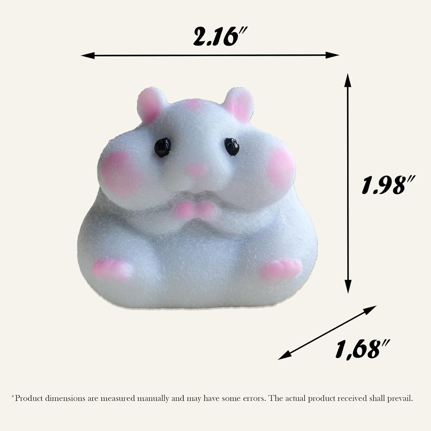 Handmade Flocked Hamster Taba Squishy Toy - Cute Realistic Silicone Animal Fidget Sensory Toy, Ultra-Soft Stress Relief Squeeze Toy for Relaxation Gift (Gray)