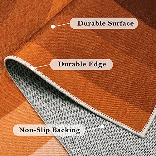 Lahome Boho Hallway Runner Rug - 2.5'X 8' Washable Rug Runner Non Slip Kitchen Runner Rugs With Rubber Backing Ultra-Thin Rainbow Carpet Runner For Hallways Laundry Room Bedroom Bathroom,Orange #TOP4