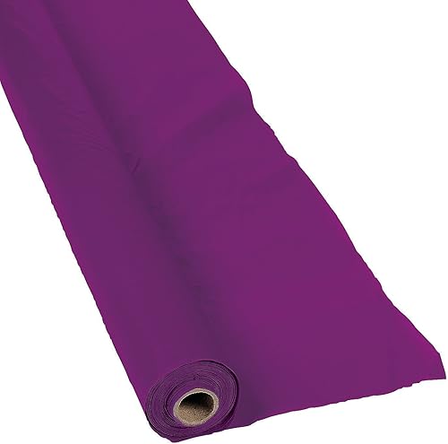 Rollo de mantel desechable color morado ciruela (100 pies de largo)