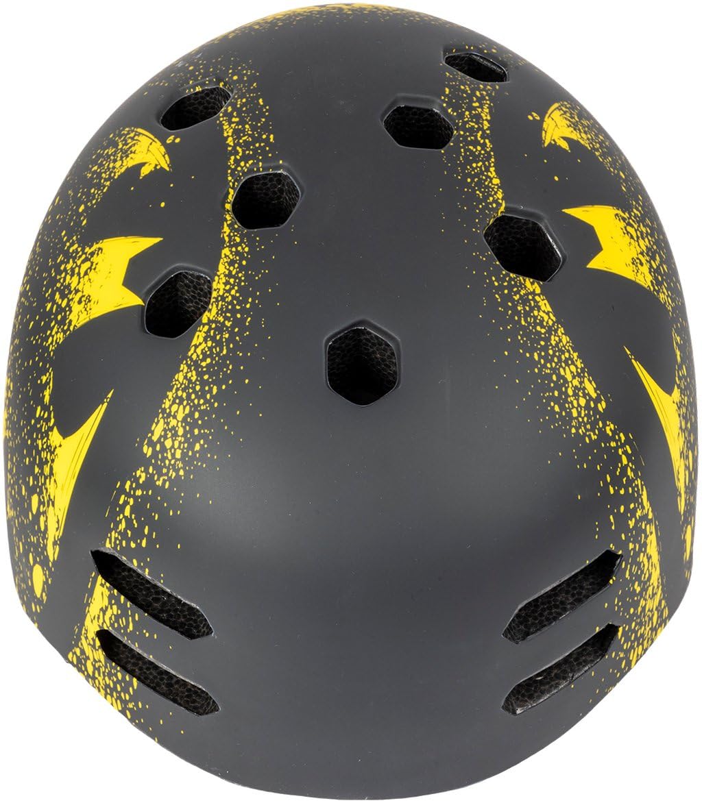 Casque de Ville pour Enfants, Super héros, vélo Batman, 55-58 cm (Taille M), Protection Noire et Jaune