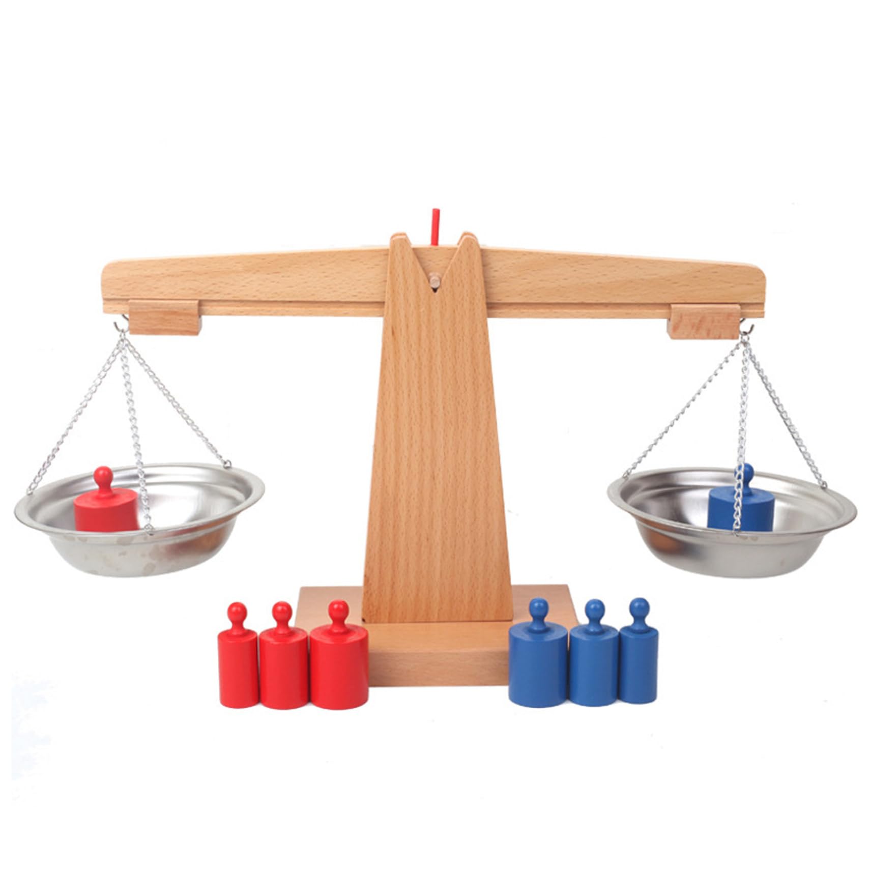 SunaOmni Balance Scale for Kids Natrual Wooden Educational Colorful Teaching Interactive Math Balance Scale Toy for Classroom Project Aids Math for Kids