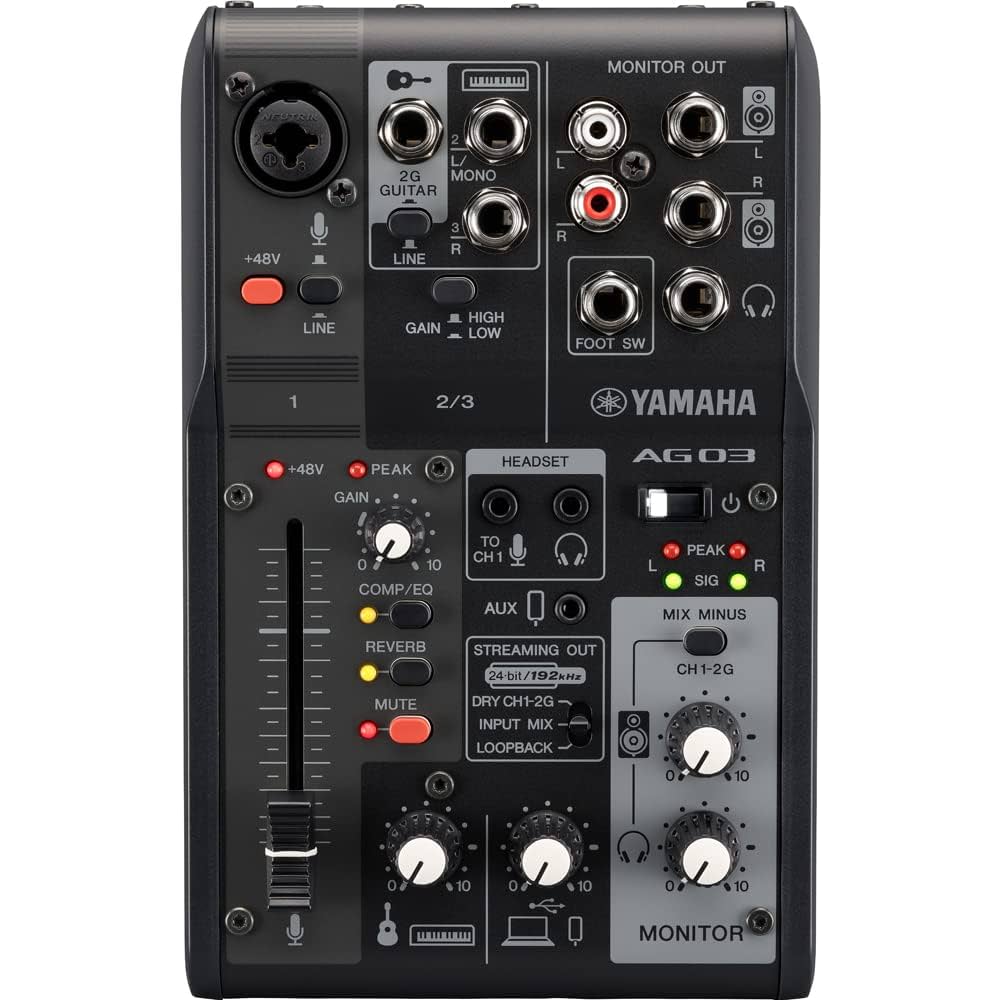 AG03MK2 Zündappma！ YAMAHA AG03MK2 Livestreaming Mixer, Czarny : Amazon.pl