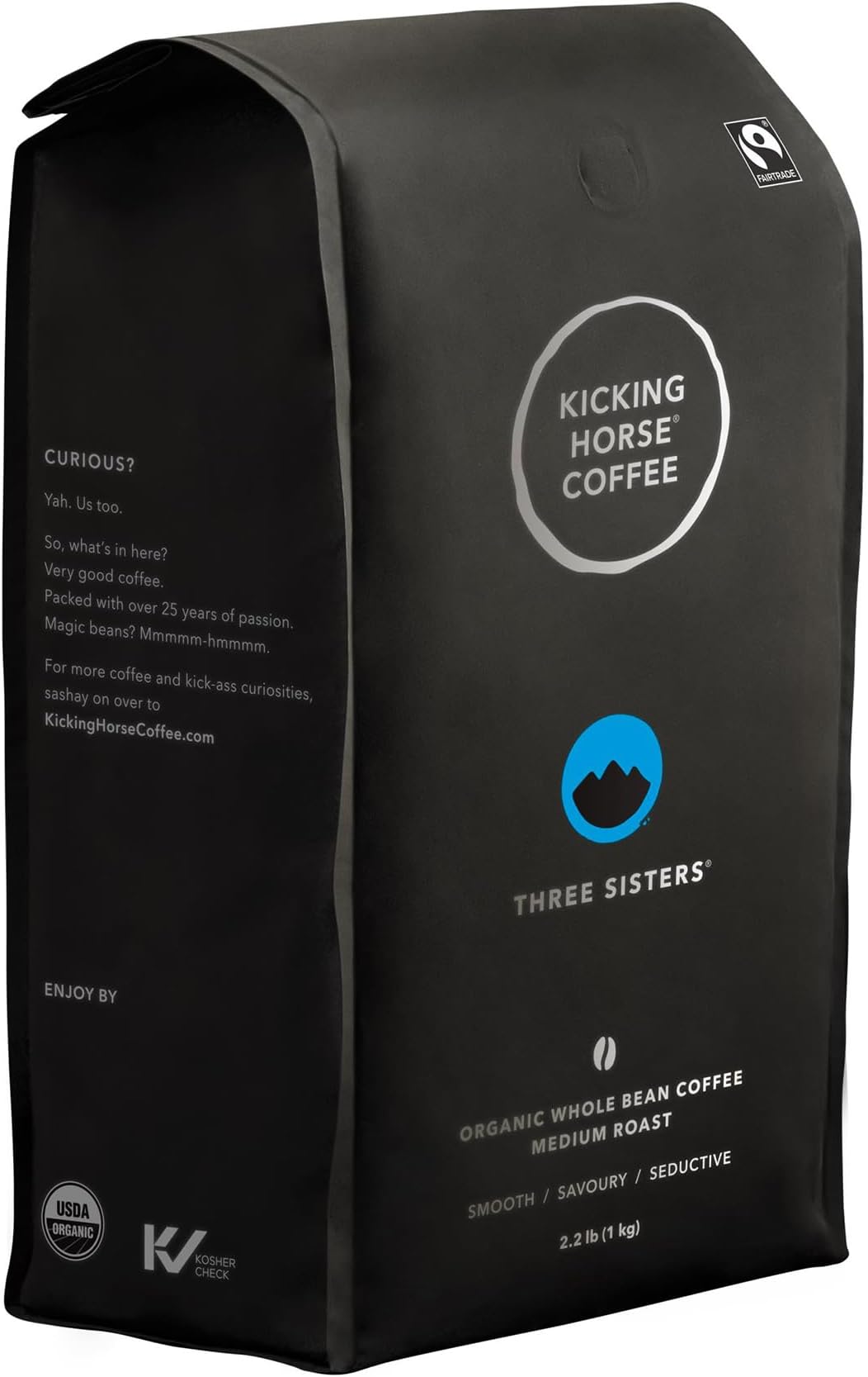 Kicking Horse Coffee, Three Sisters, Medium Roast, Whole Bean, 2.2 Pound - Certified Organic, Fairtrade, Kosher Coffee