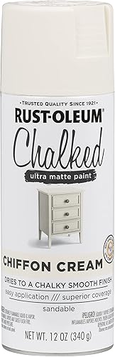 Miniatura 1 de Rust-Oleum 302596 - Pintura a la tiza en aerosol ultramate de 12 onzas, color chifón crema