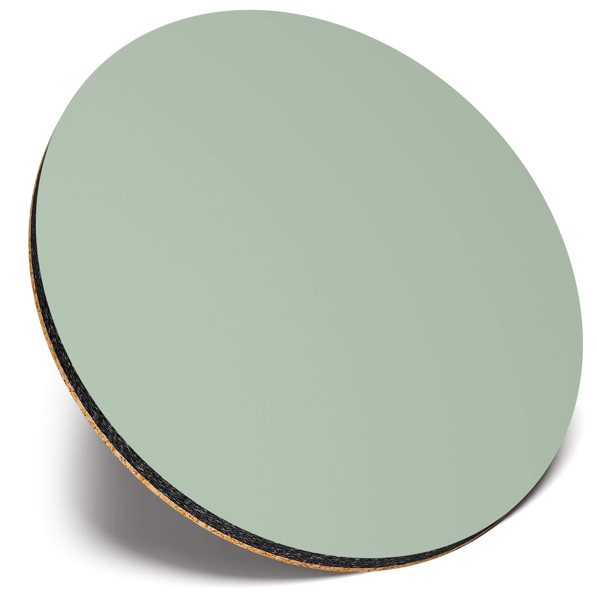 Destination Vinyl Ltd Multicolor Round Single Coaster - Faded Green Colour Block |Glossy Quality Coasters | Tabletop Protection For Any Table Type #44991