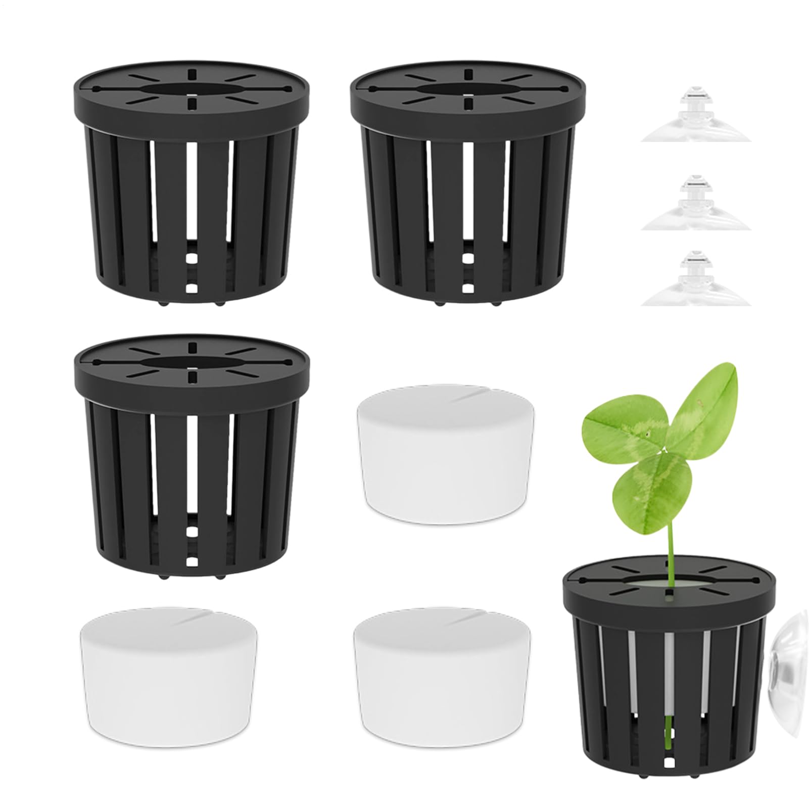 Fish Tank Plant Holder - Suction Cups Cultivation Cups,Aquatic Plant Pot,for Fish Tank Betta Shrimp Freshwater Terrarium Home Workplace Decor