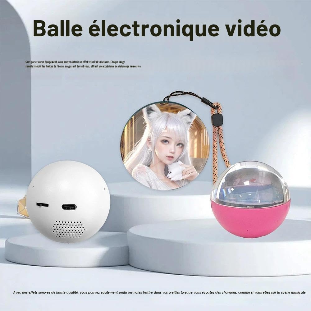 Lampe à mémoire de forme, album photo numérique à ultrasons 3D, boule de cristal à ultrasons, affichage vidéo numérique, photo et sphère LED personnalisables, pour couples, animaux domestiques, cadeau