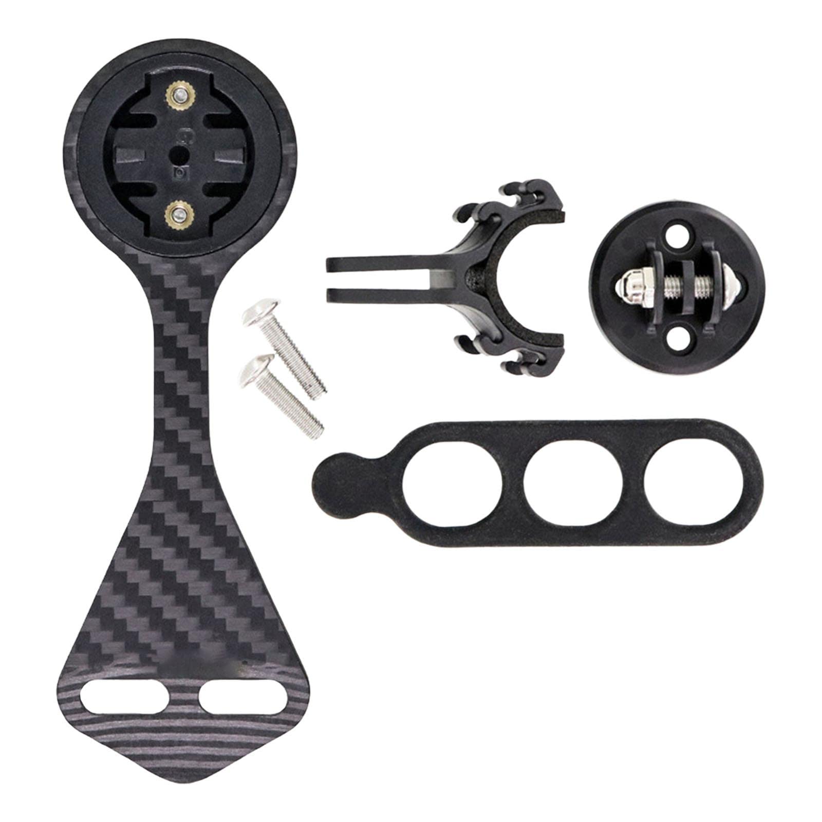 2 set di supporto anteriore per bici GPS Computer Ciclismo MTB Stem Holder Camera Staffa In Fibra di Carbonio Lunghezza 120mm