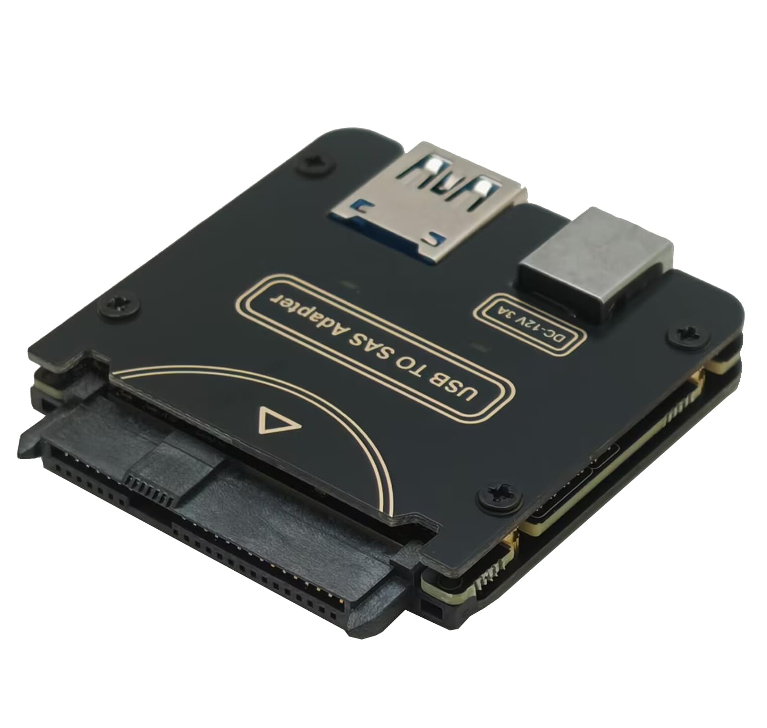 Sintech Tarjeta adaptadora SAS a USB 3.0, USB 3.0 tipo A, SAS SATA, lector de carcasa de disco duro para HDD SSD de 2.5 y 3.5 pulgadas