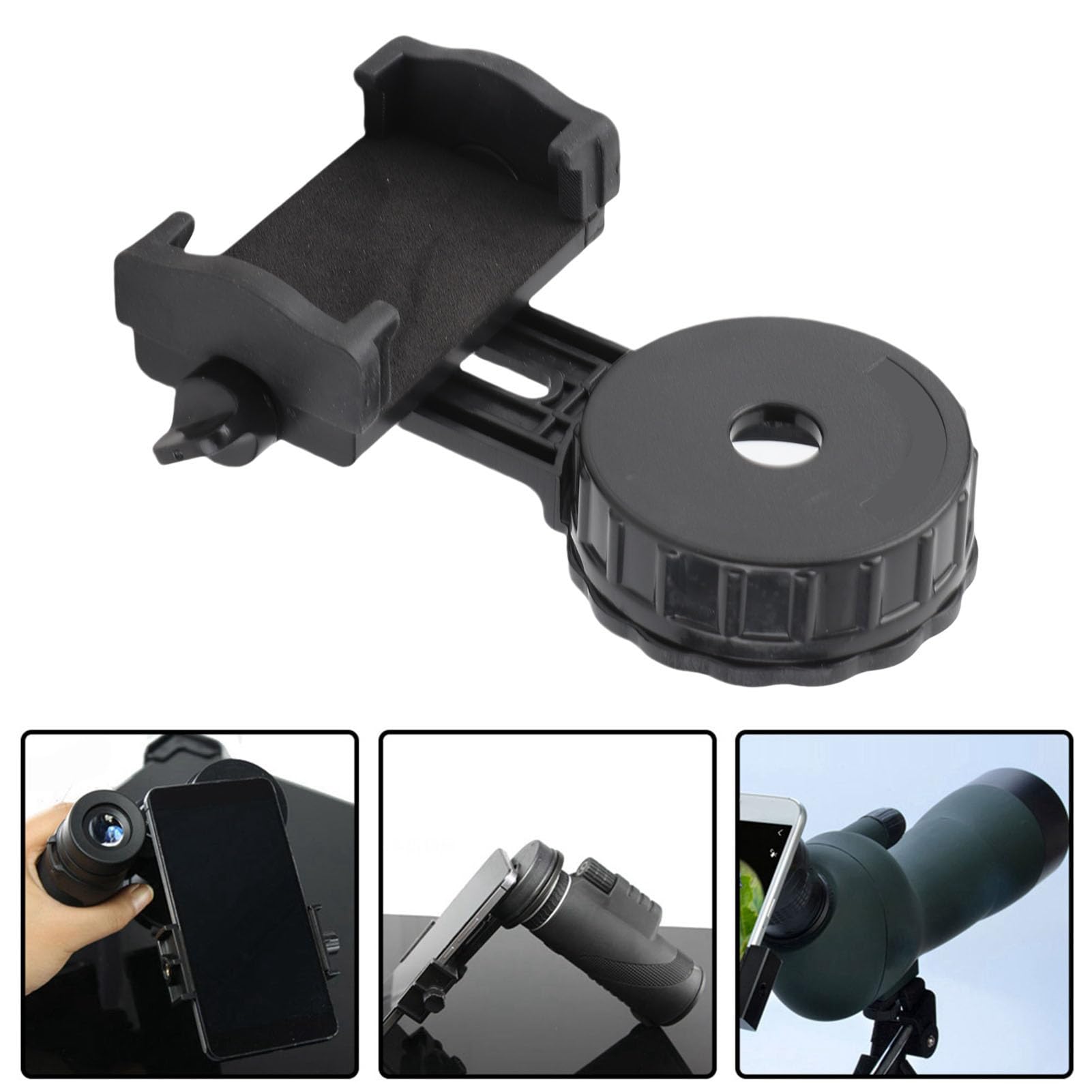 Lazmin Telescopio Adaptador de Foto de teléfono, Adaptador de teléfono Universal Montaje Telescopio de conexión o Microscopio a teléfonos Inteligentes, Microscopio y telescopio compatibles