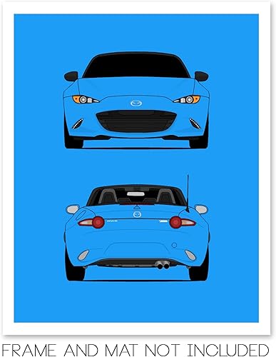 Miniatura 2 de CUSTOMIZABLE COLOR Mazda Miata MX-5 ND (2015-Present) (Front and Rear) Inspired Poster Print Wall Art Decor Handmade Roadster JDM (Unframed)