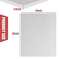 Vista 2 de Placa de aluminio 6061, 12 x 16 x 1/4 pulgadas de grosor, placas de aluminio resistentes con película protectora, placa rectangular de aluminio