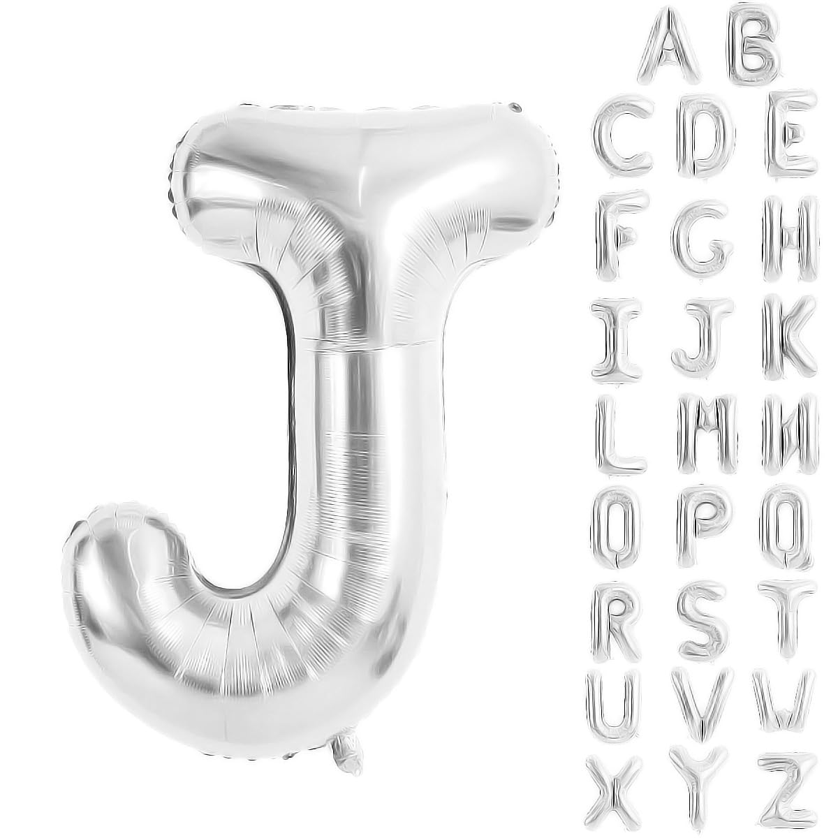 Silver Letter Balloons 40 Inch Large Alphabet Balloon Letter J