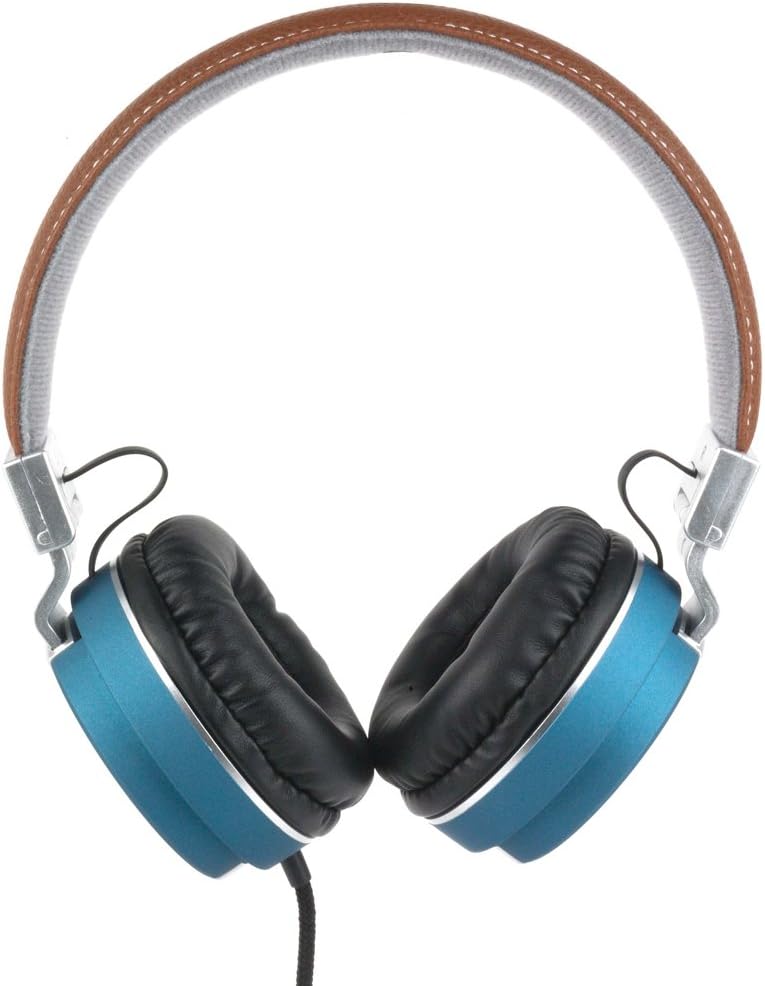INTEMPO EE3072BLUSTK Matte Leather-Look Headphones, Blue