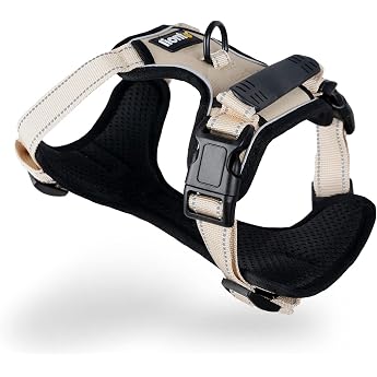 lionto Beige Padded Reflective Dog Harness Small