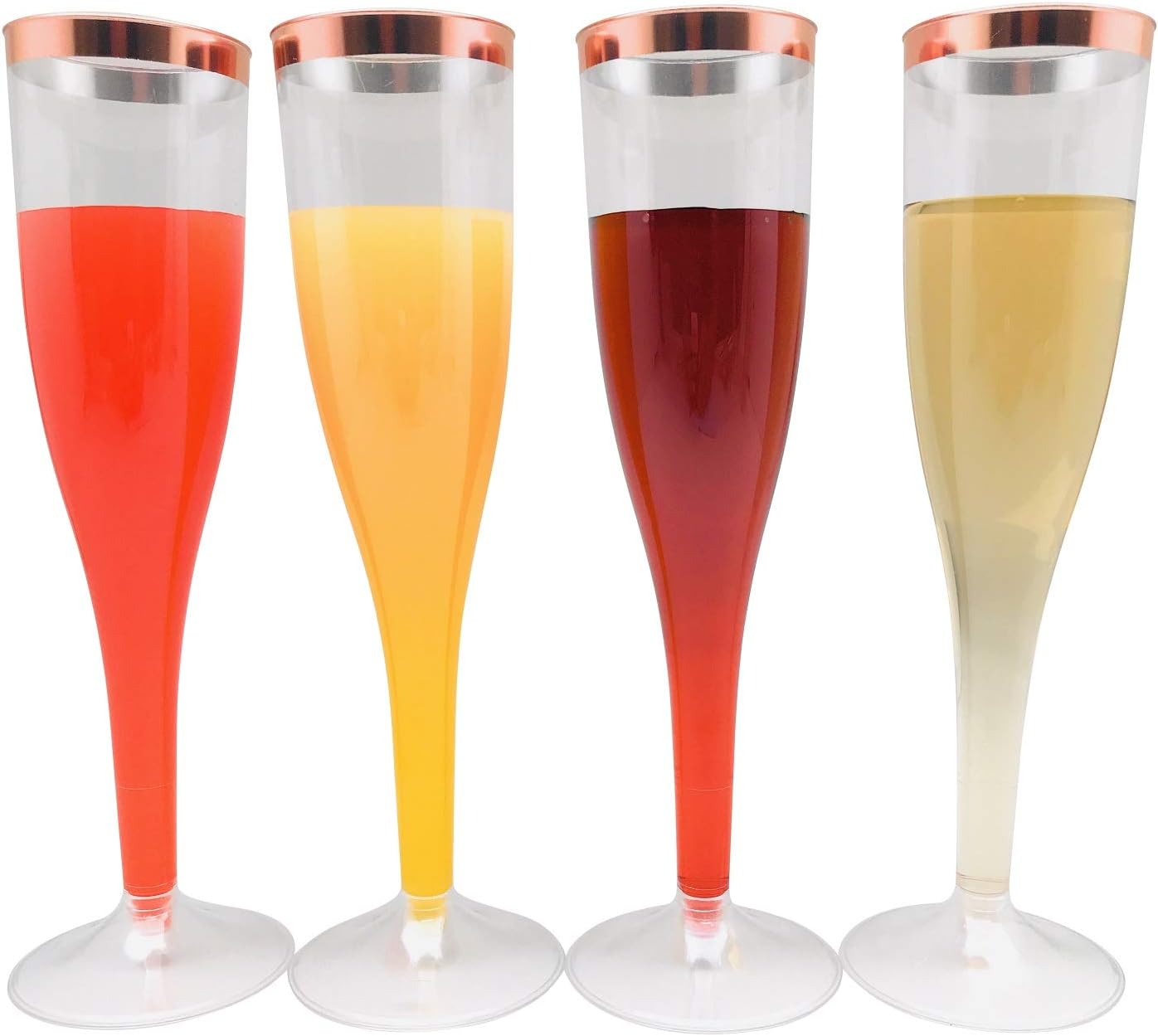 Oojami 30pc Clear Plastic With Rose Gold Glitter