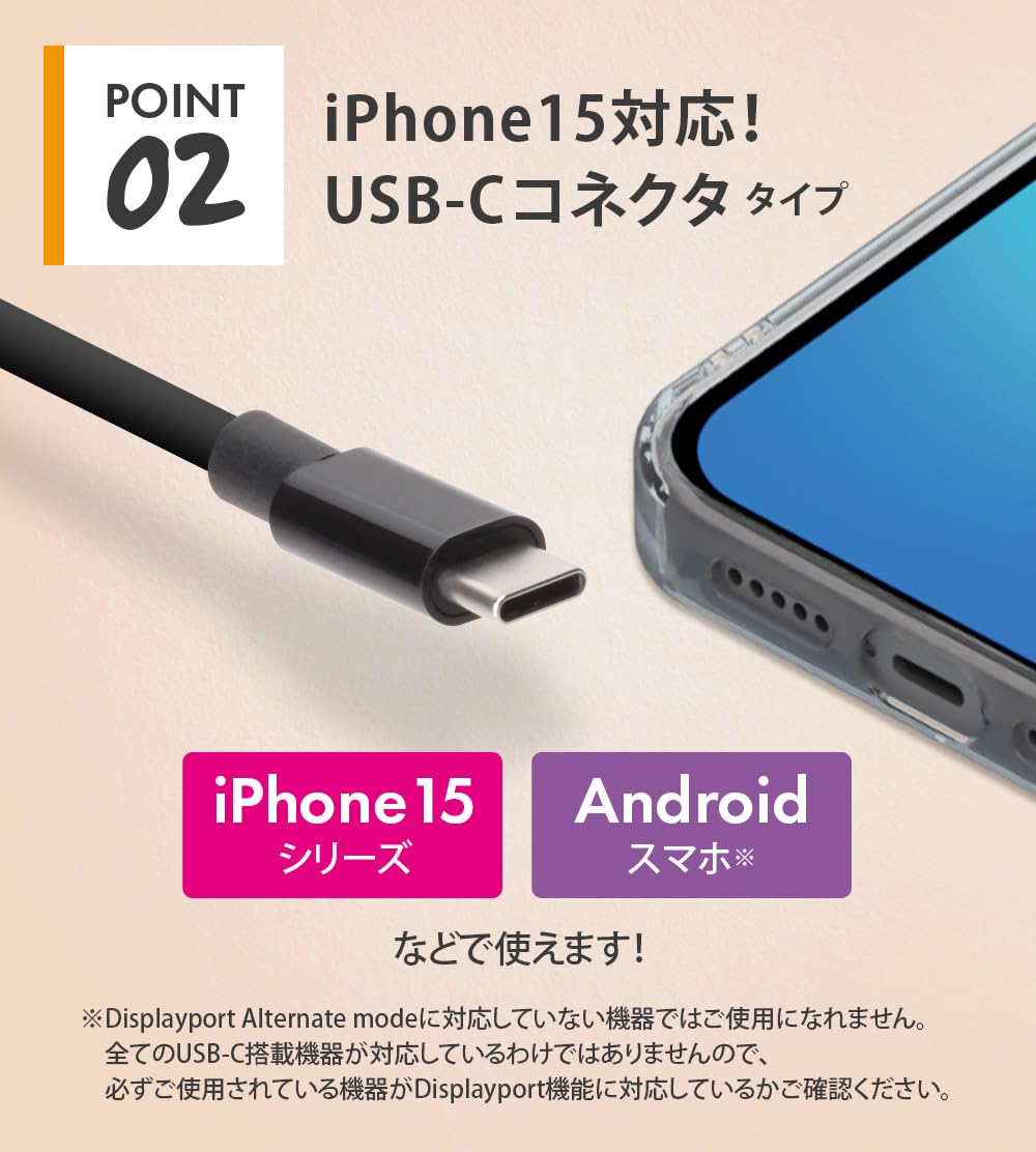 Premium Style USB TYPE-C HDMIミラーリングケーブル 2m PG-SUCTV2MBK