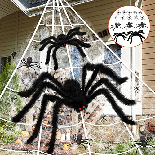 Halloween-Dekorationen für den Außenbereich, 497,8 cm, Halloween-Spinnennetz, 149,9 cm, riesige Spinnennetz, für drinnen und draußen, Halloween-Dekorationen, Hof, Rasen, Heim-Party Cover