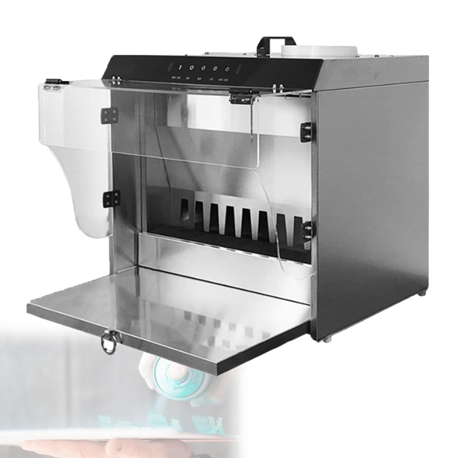 Pfps Intelligent Water Curtain Paint Spray Booth, with 3 LED Lights, Dust Baffle, 2200 L/H Flow, Touch Control, Waterfall Airbrush Spray Booth for Model Painting