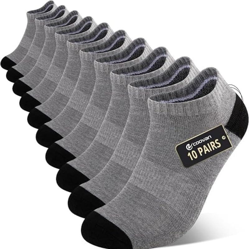 Short Socks for Men, Breathable and Comfortable, Suitable for Sports and Fitness (10 Pairs)3