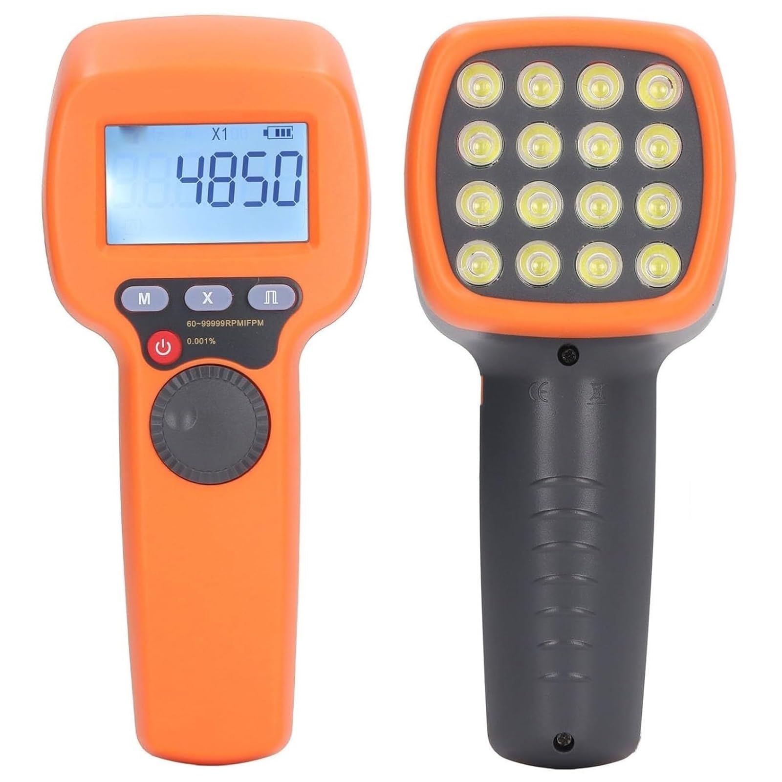 Tacómetro estroboscópico digital, luz estroboscópica recargable sin contacto, rango de 500-99999, brillo de 1500 lx, precisión del 0,001 % para medición de precisión